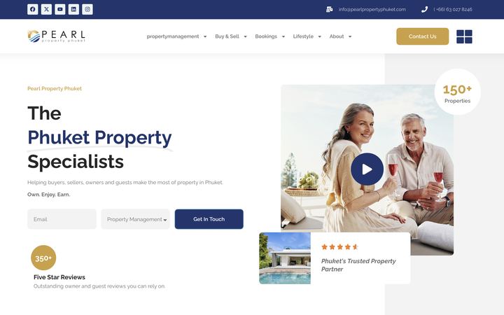 Pearl Property Phuket website — the Phuket property specialists